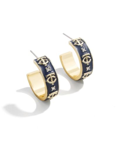 Серьги WEAR by Erin Andrews x BaubleBar Minnesota Twins Enamel Hoop
