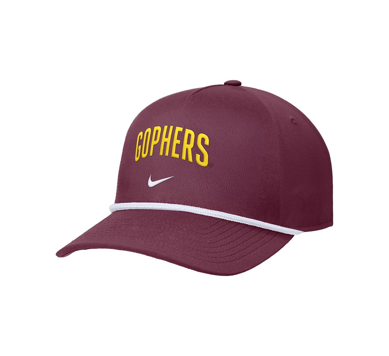 Мужская регулируемая кепка Nike Minnesota Golden Gophers Rise, бордового цвета