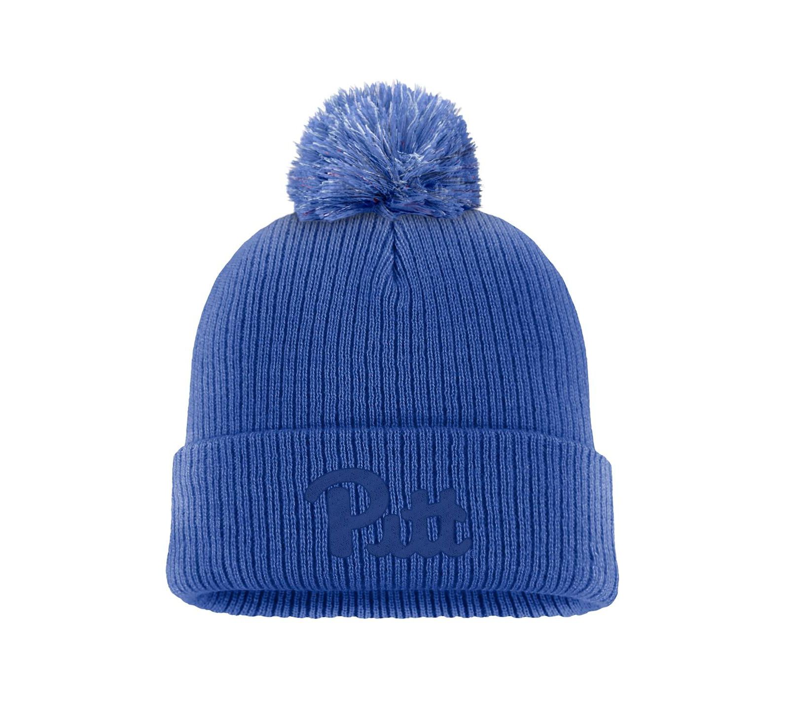 Men's Royal Pitt Panthers Tonal Peak Cuffed Knit Hat with Pom