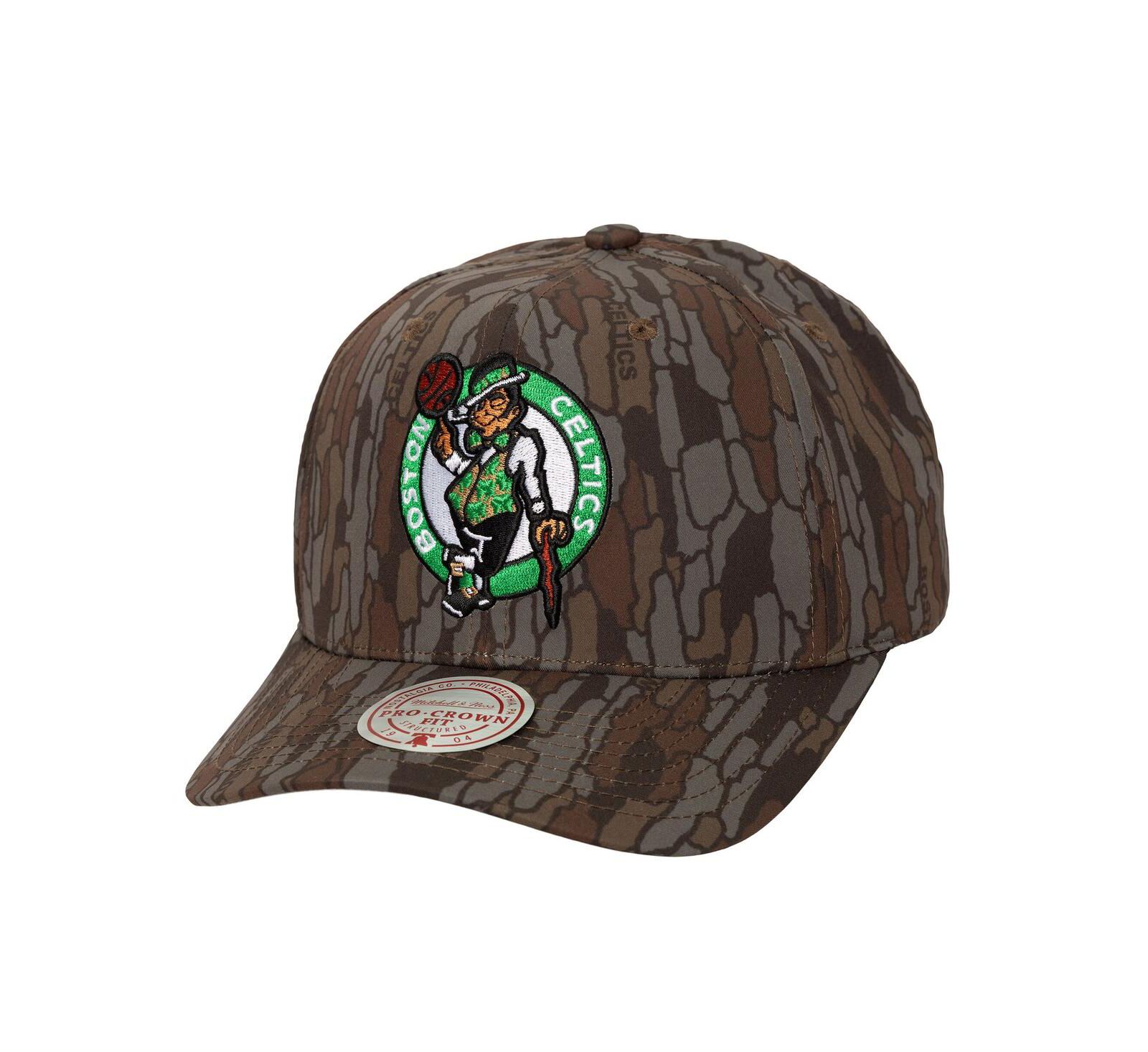 Мужская регулируемая кепка Mitchell & Ness Camo Boston Celtics Hidden Pro-Crown