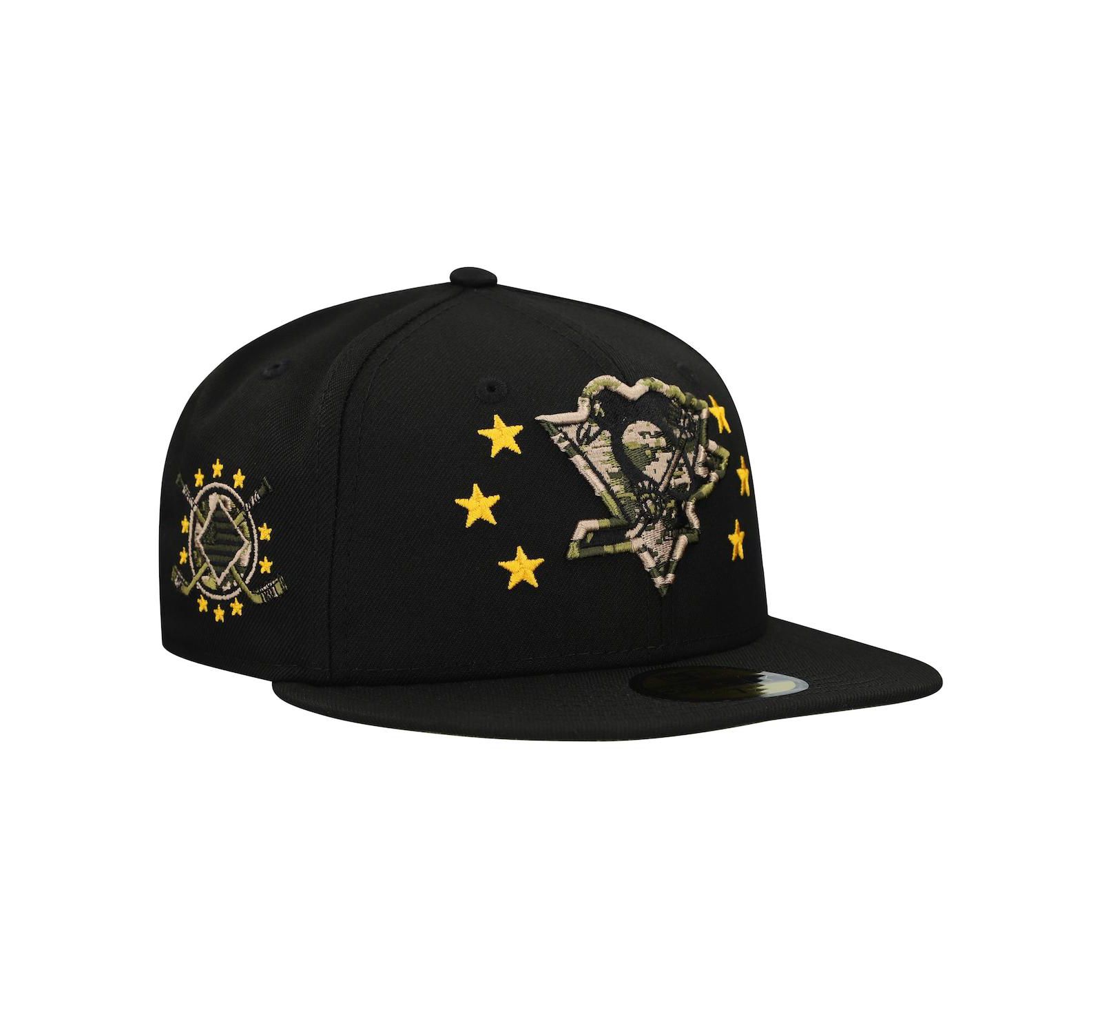 New Era Men's Black Pittsburgh Penguins Military Appreciation Digital Camo Stars 59FIFTY Fitted Hat
