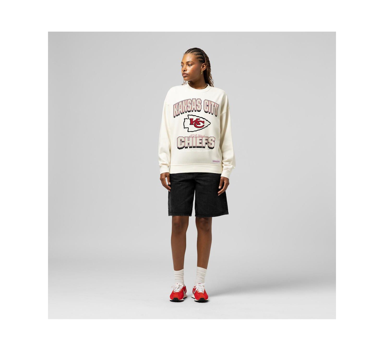 Женский свитшот Mitchell & Ness Kansas City Chiefs кремового цвета