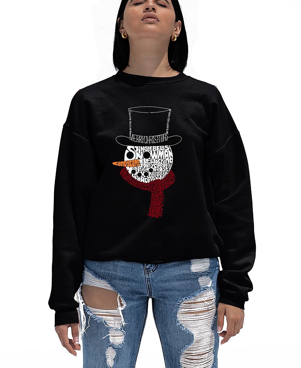 LA Pop Art женский свитшот с круглым вырезом с принтом слов Snowman Face