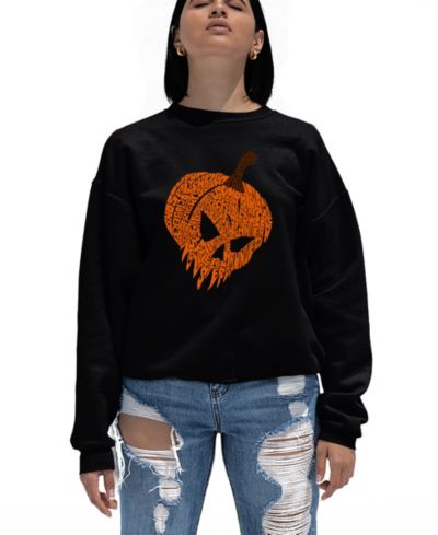 LA Pop Art Женское свитшот с круглым вырезом Evil Pumpkin Word Art