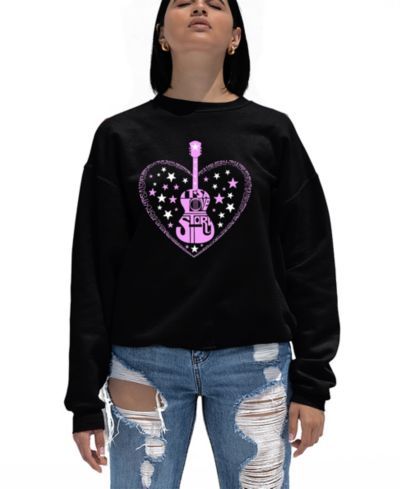 LA Pop Art Women's It's A Love Story Word Art Crew Neck Sweatshirt