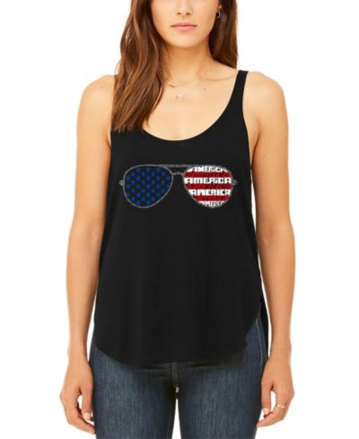 Женский топ LA Pop Art Americana Sunglasses Premium Word Art Flowy Tank Top