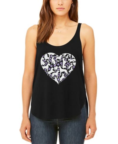Женская майка LA Pop Art Dog Heart Premium Word Art Flowy