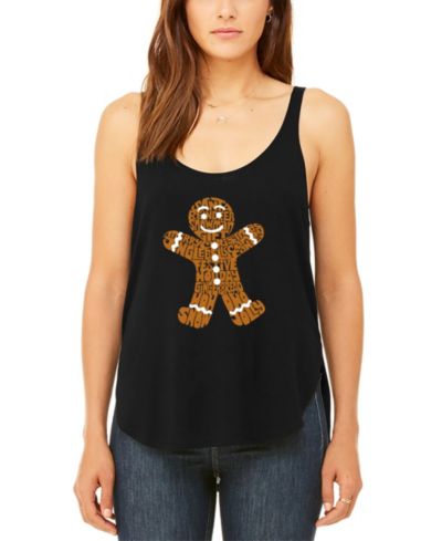 Женский топ LA Pop Art Women's Gingerbread Premium Word Art Flowy
