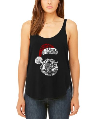 LA Pop Art Женский Santa Pics Premium Word Art Flowy Tank Top