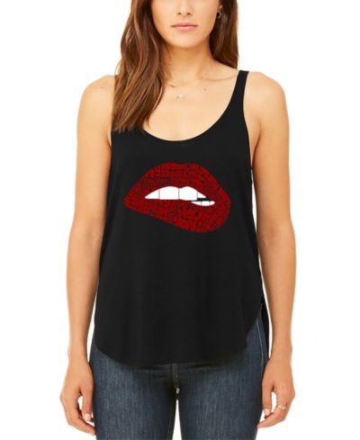 Женский топ LA Pop Art Brooklyn Lips Premium Word Art Flowy