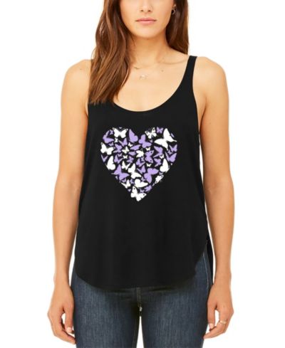 Женский топ LA Pop Art Butterfly Heart Premium Word Art Flowy Tank Top