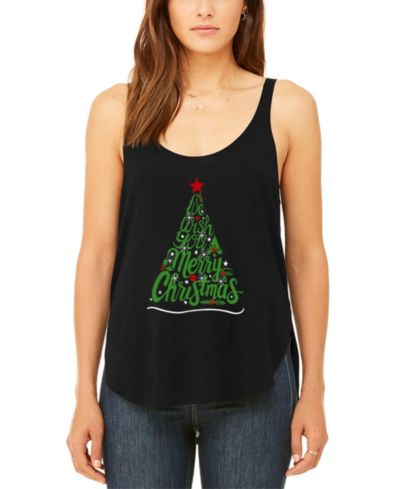 Женский танк-топ LA Pop Art We Wish You A Merry Christmas Premium Word Art Flowy