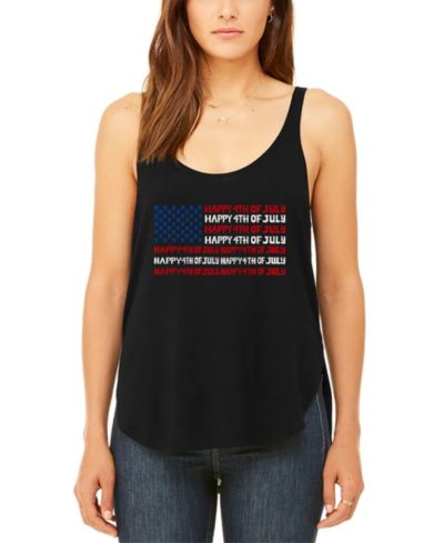 LA Pop Art Женский топ без рукавов Happy Premium Word Art Flowy Tank Top