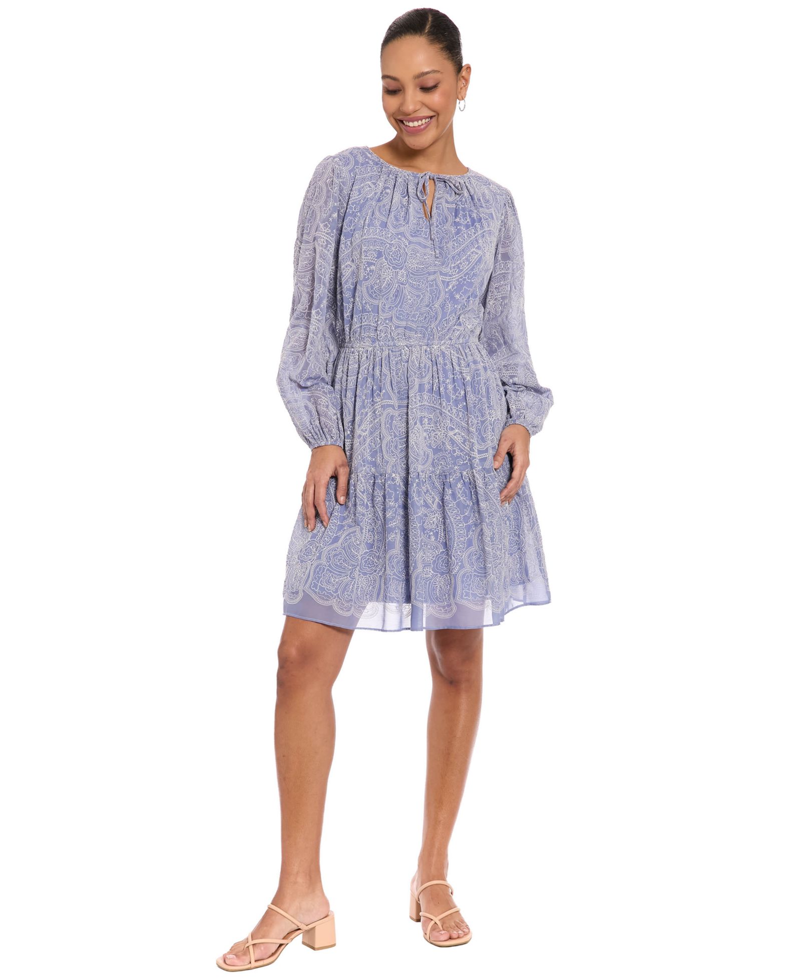 London Times Короткое платье Petite Elastic Waistband A-Line Short Dress