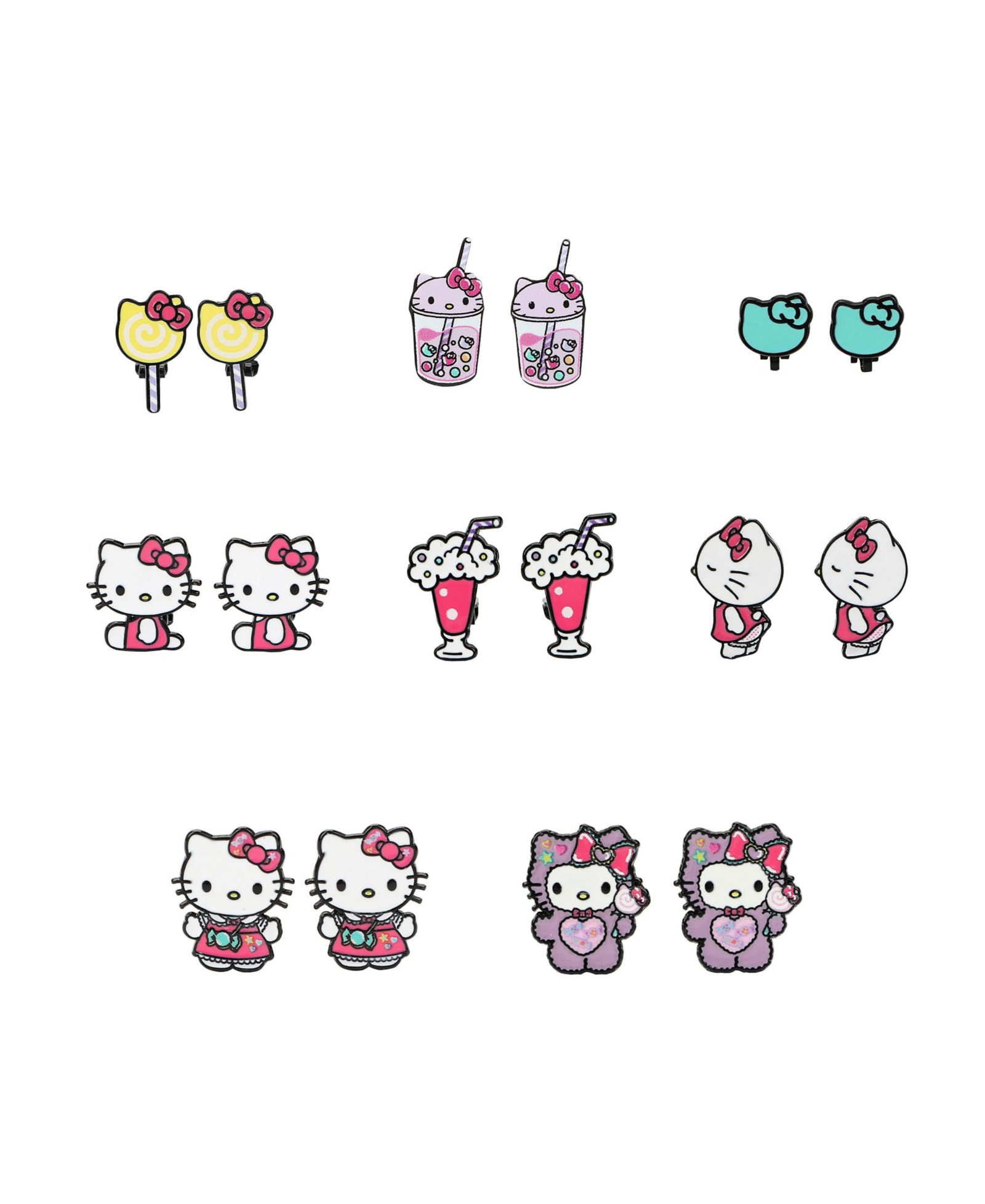 Hello Kitty набор сережек-клипс 8 пар