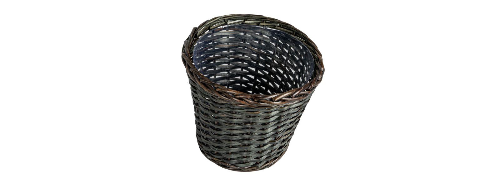 Корзина для мусора Household Essentials Handwoven Willow с пластиковым вкладышем Brown