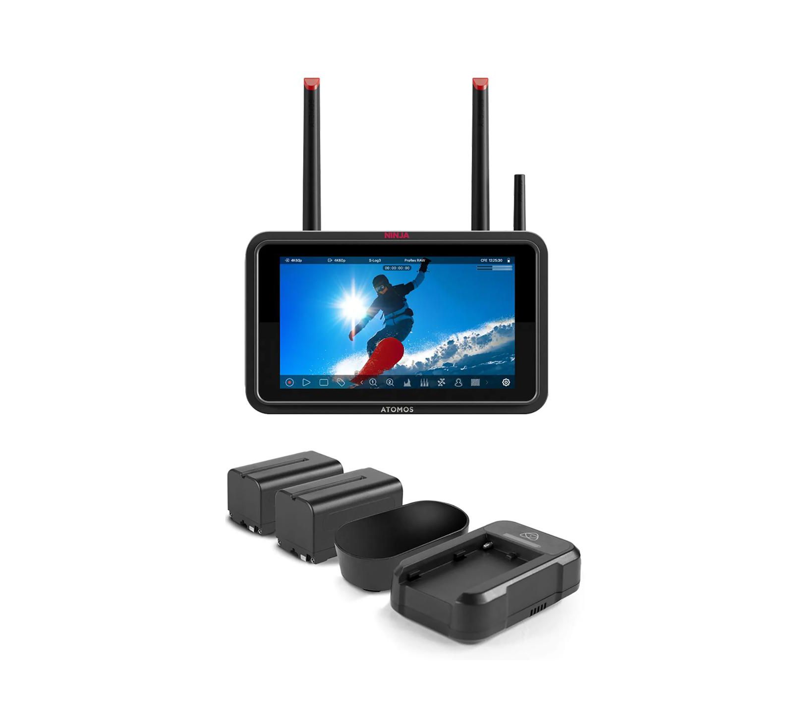 Монитор-рекордер Atomos Ninja TX 5.2" Full HD Touchscreen Wi-Fi HDR On-Camera, поддерживает 12G-SDI/4K HDMI, комплект с Universal Power Kit