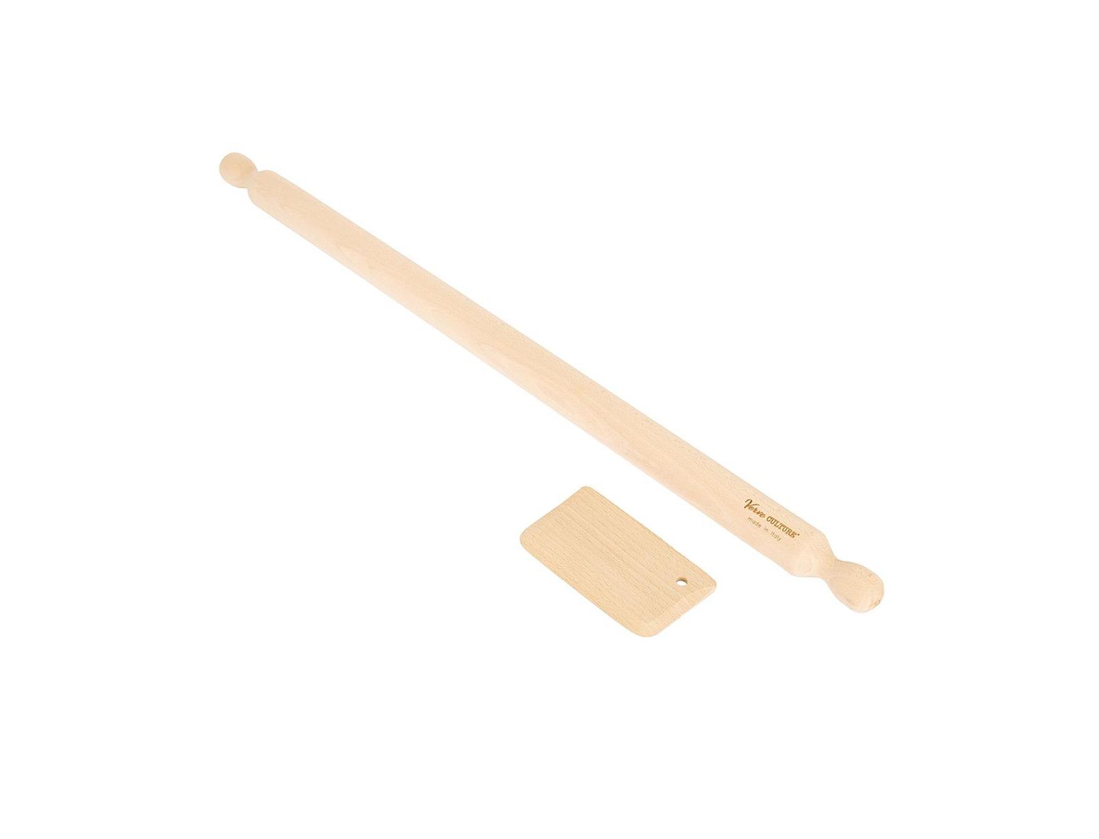 Verve Culture Beechwood Long Rolling Pin & Pasta Scraper
