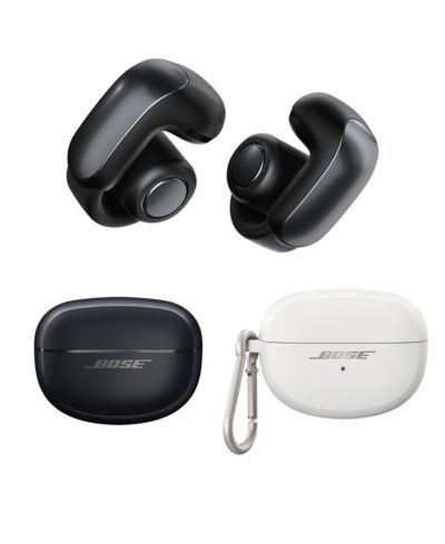Bose Ultra Open Wireless Earbuds, Black, w/White Smoke Silicone Case Cover