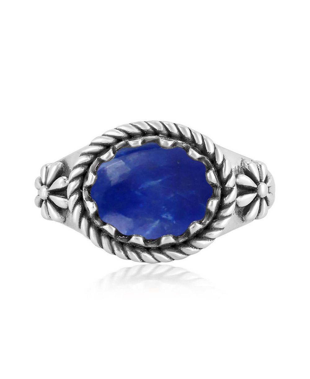 Кольцо American West Jewelry Sterling Silver Lapis East West, размеры от 5 до 11