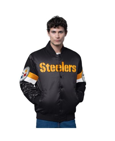 Мужская куртка Starter Pittsburgh Steelers Triple Option Satin Varsity Full-Snap