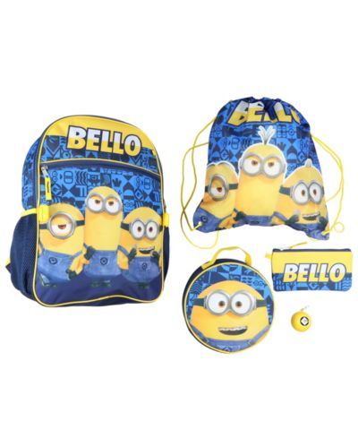 Рюкзак Minions Bello Character Design 5 Piece Set с ланч-боксом 16"