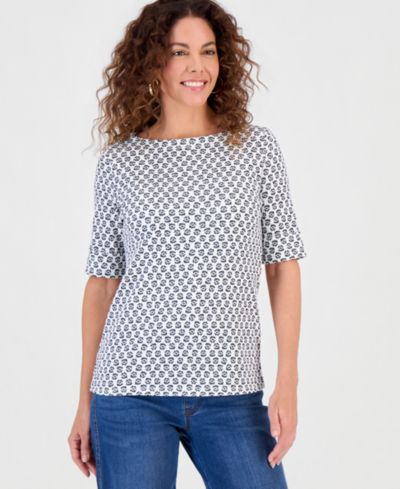 Style & Co Petite вязаный топ с вырезом лодочкой, Женский