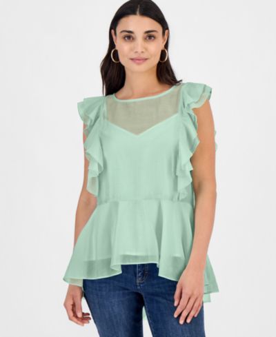 Женская блузка I.N.C. International Concepts Petite Ruffle-Sleeve Peplum