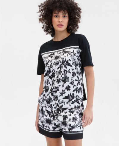 I.N.C. International Concepts Petite Printed Crewneck T-Shirt, Macy's Exclusive