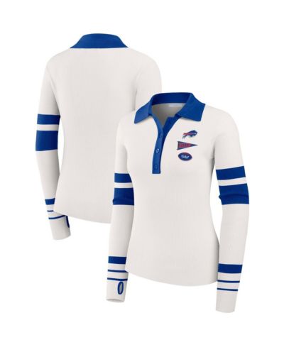 Женский джемпер WEAR by Erin Andrews White Buffalo Bills Ribbed Henley