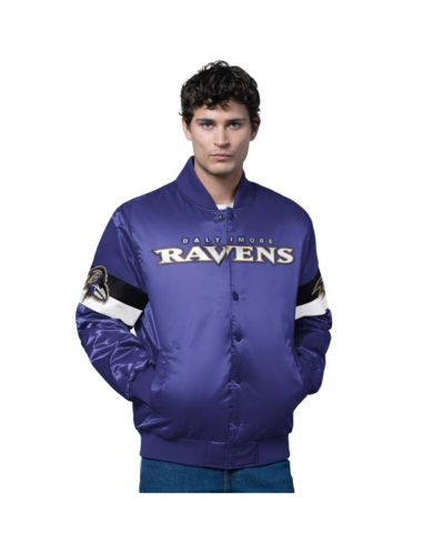 Starter Men's Purple Baltimore Ravens Triple Option Satin Varsity Full-Snap Jacket