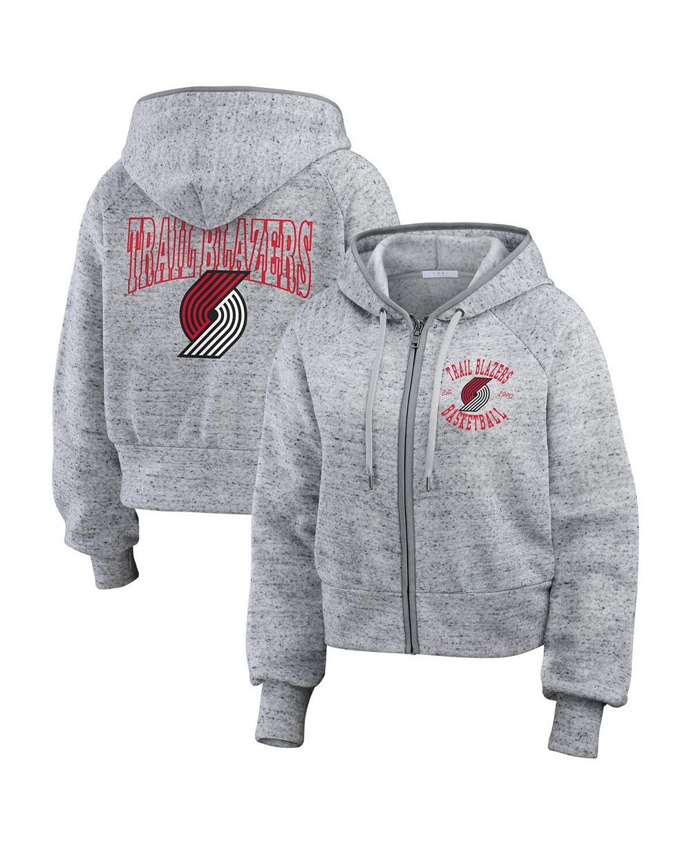 WEAR by Erin Andrews Женское худи Portland Trail Blazers Speckled Radiator Full-Zip Heather Gray