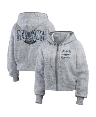 Женское худи WEAR by Erin Andrews New Orleans Pelicans Speckled Radiator с молнией, серое