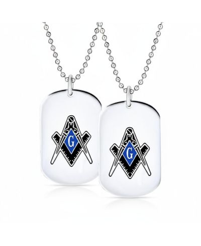 Bling Jewelry кулон-подвеска Freemason Compass из нержавеющей стали с бисерной цепочкой