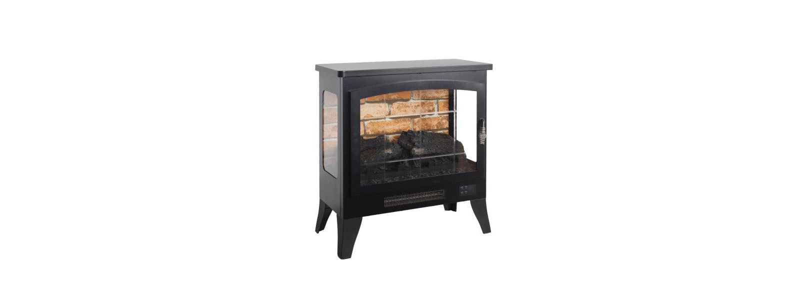 Flynama 21 inchThree-sided Freestanding Electric Fireplace Stove heater with 3D Flame effect with remote control