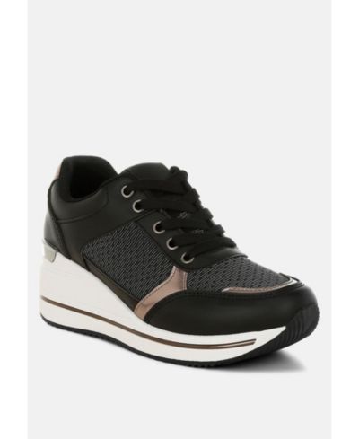 London Rag Women's Vespera Faux Leather and Mesh Sneakers