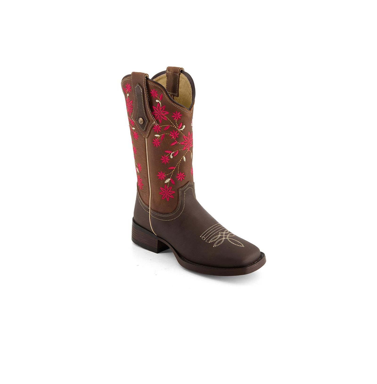 Forastero Women's Authentic Leather Flowers Embroidery Western Boots