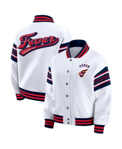 Женская флисовая толстовка-куртка WEAR by Erin Andrews White/Navy WNBA Full-Snap