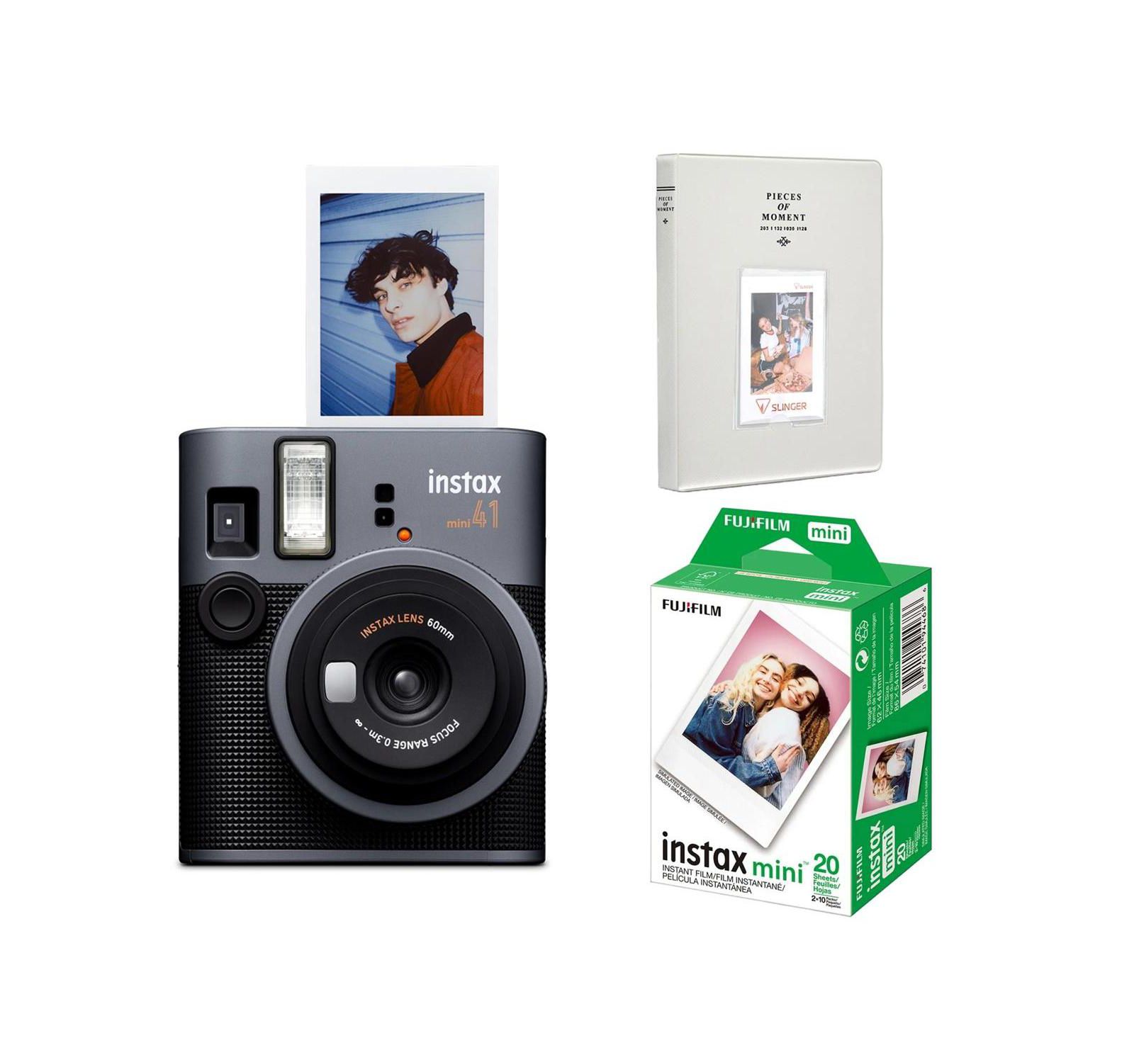 Fujifilm Instax Mini 41 Instant Camera + Film 20-Pack + Slinger Photo Album