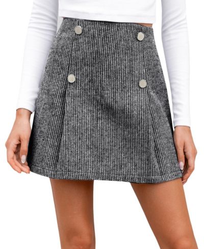 Cupshe Women's Light Grey Pleated Mini Skirt