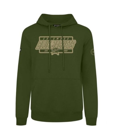 LevelWear Мужское худи LevelWear Columbus Blue Jackets Podium Pullover оливкового цвета