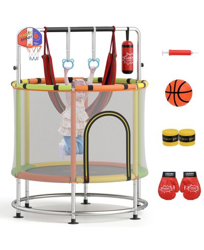 Gymax 6-in-1 Kids Trampoline Combo 55'' Toddler Play Activity Center w/Hammock