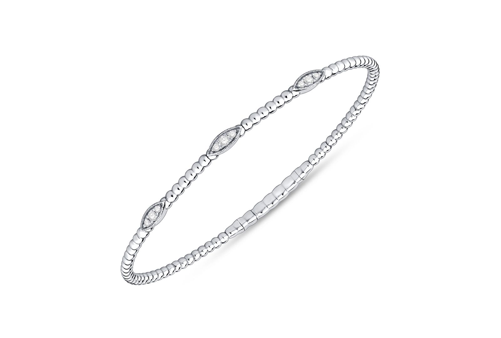 Macy's Diamond Flexible Bangle Bracelet (1/6 ct. t.w.) in Sterling Silver