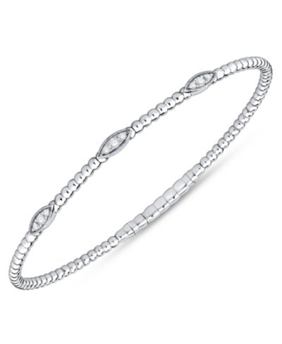 Macy's Diamond Flexible Bangle Bracelet (1/6 ct. t.w.) in Sterling Silver