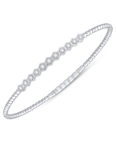 Macy's Diamond Flexible Bangle Bracelet (1/4 ct. t.w.) in Sterling Silver