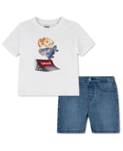Комплект Levi's Baby Boys' Skater T-Shirt и Denim Shorts 2-Piece Set