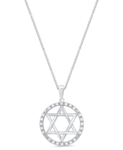 Marsala Diamond Star of David Pendant Necklace (1/4 ct. t.w.) in Sterling Silver