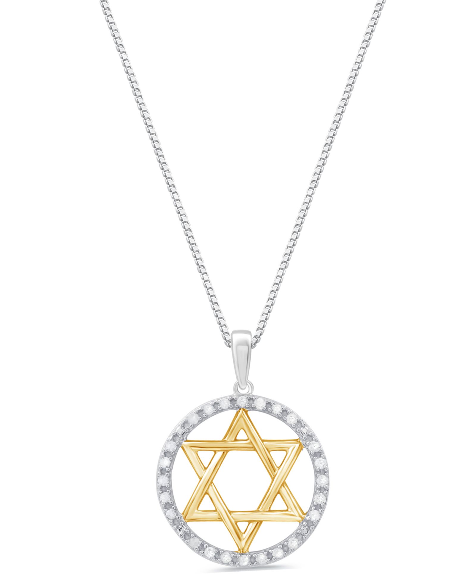 Подвеска Marsala Diamond Star of David (1/4 ct. t.w.), Sterling Silver и 14k Gold Plated Sterling Silver