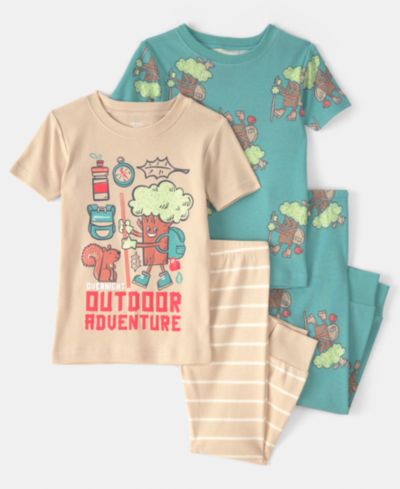 Carter's Детский комплект из топа и пижамных брюк с принтом деревьев и белок, 4-piece set