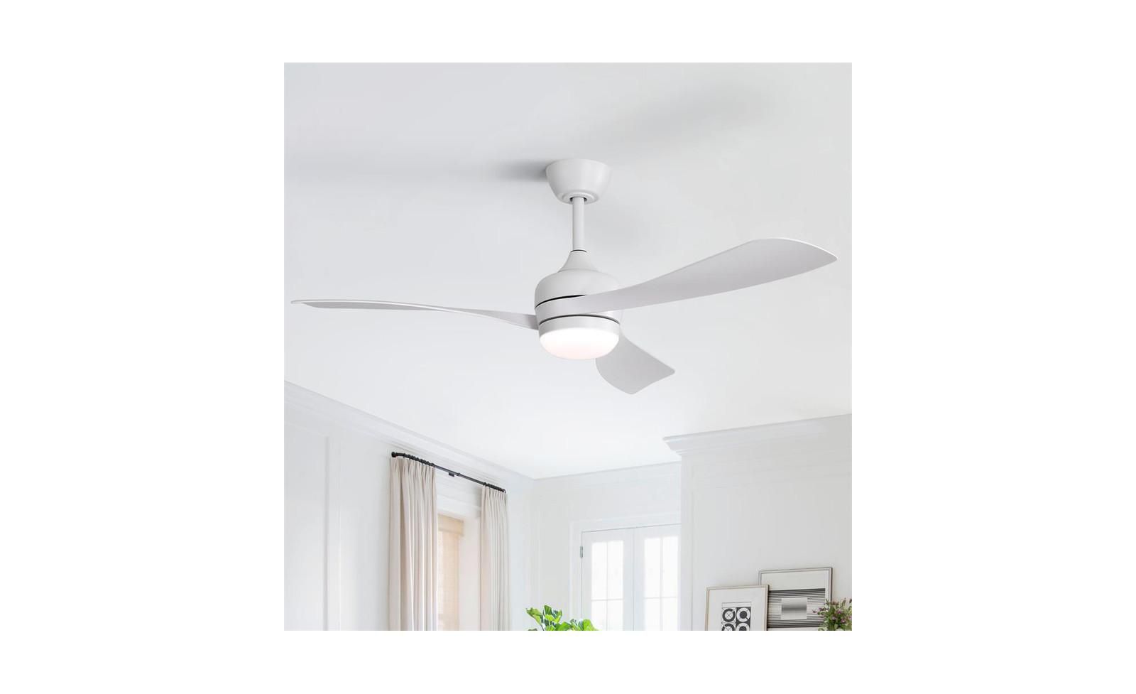 Sofucor 52-inch Modern White Ceiling Fan with Led Light and Remote Control Dc Motor